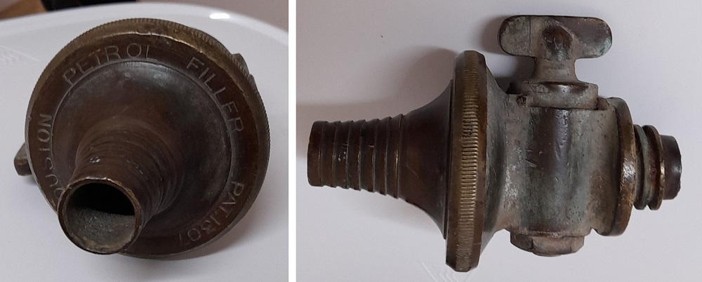 A HOUSTON PETROL FILLER Pat 1307, part of an early petrol pump.