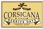 A Corsicana Derrick Days logo design with "Since 1976" and a small, gushing derrick.