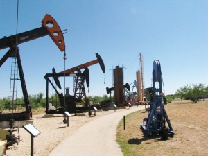 Pump jacks on exhibit at the Petroleum Museum in Midland, Texas